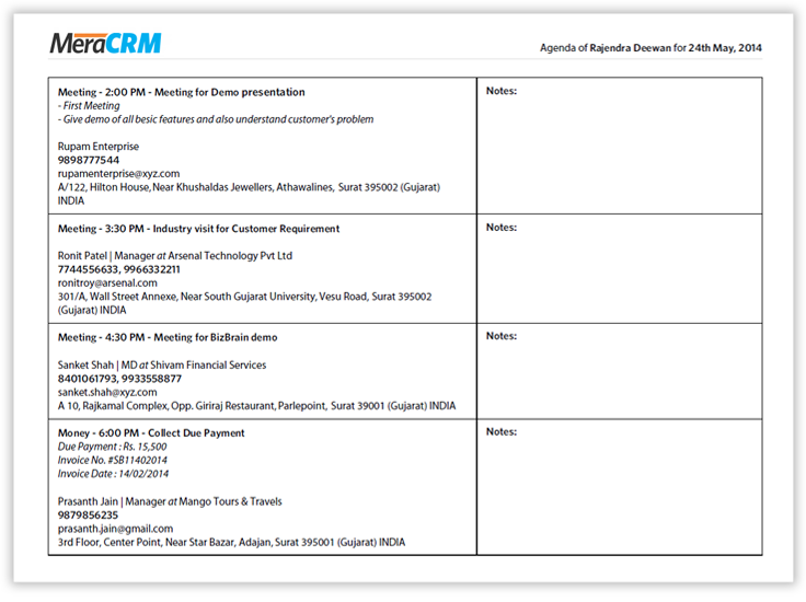 Team’s detailed worksheets