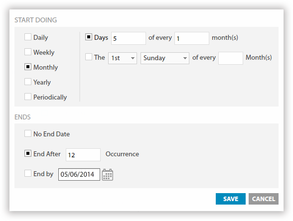 Set recurring follow ups